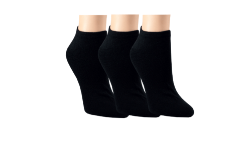 3 Paar Damen Baumwoll-Sneaker-Socken "Schwarz"