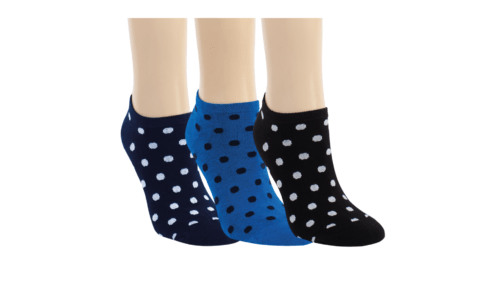 3 Paar Damen Baumwoll-Sneaker-Socken "Punkte"