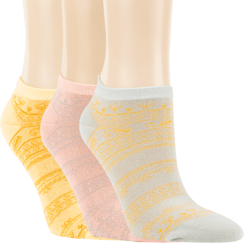 3 Paar Damen Baumwoll-Sneaker-Socken "Fine Structure"