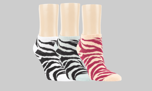 3 Paar Bambus Sneaker-Socken "Zebra"