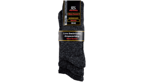 3 Paar Woll-Socken "Norweger Anthrazit"