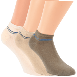 3 Paar Herren Baumwoll-Sneaker-Socken "Natur-Design"