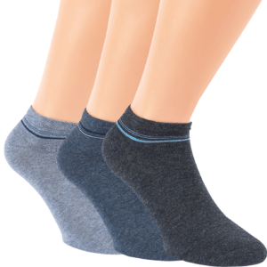 3 Paar Herren Baumwoll-Sneaker-Socken "Jeans-Design"