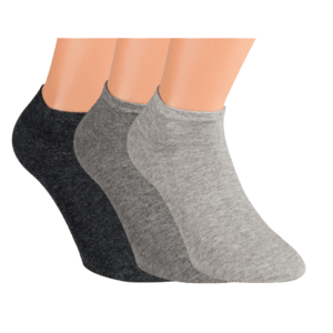 3 Paar Herren Baumwoll-Sneaker-Socken "Silber"