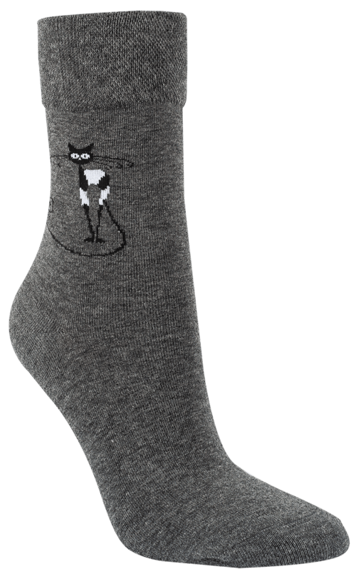 3 Paar Damen Baumwoll-Socken "Silver Cat" – Bild 3