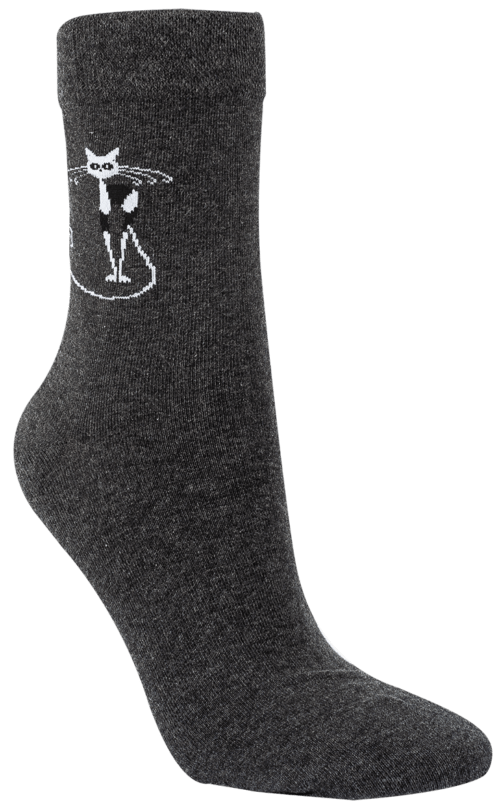 3 Paar Damen Baumwoll-Socken "Silver Cat" – Bild 2