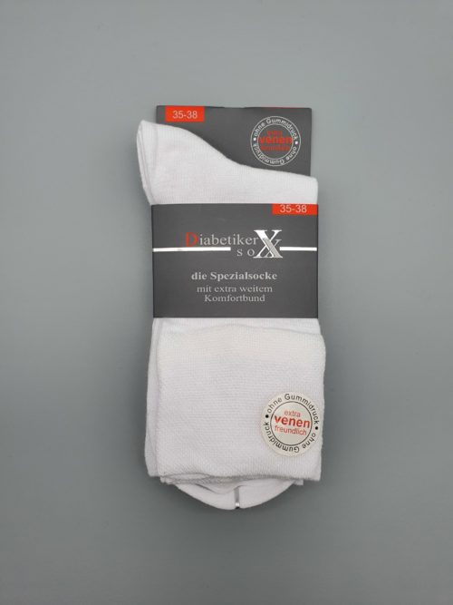 3 Paar Damen Baumwoll-Diabetiker Socken "Weiß"
