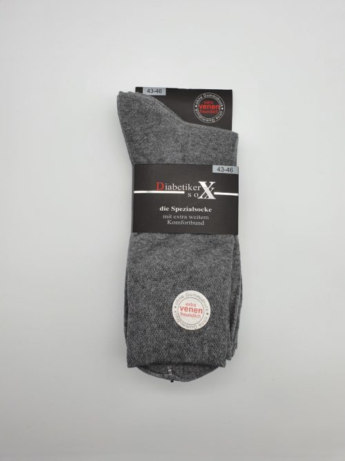 3 Paar Herren Baumwoll-Diabetiker Socken "Grau"