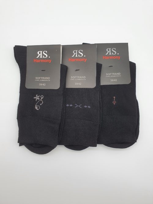 3 Paar Damen Baumwoll-Socken "Black Design"