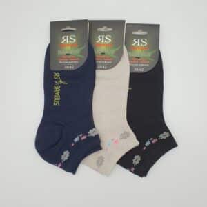 3 Paar Bambus Sneaker-Socken "Glücksblatt"