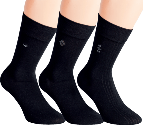 3 Paar Herren-Baumwoll-Socken "Black Design"