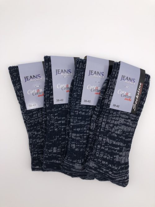 4 Paar Jeans-Socken "Marine-Melange"