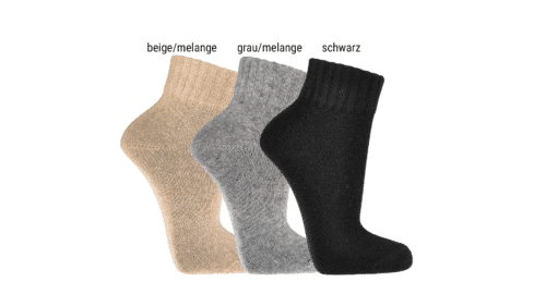 2 Paar Damen Kurzschaft Wollsocken mit (Merino & Kaschmir)