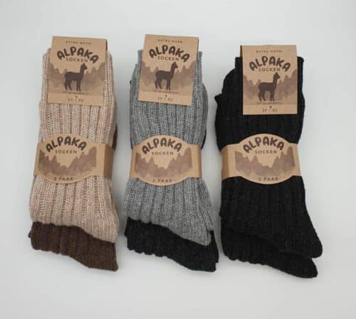 2 Paar Damen Wollsocken mit (Alpaka) grobgestrickt