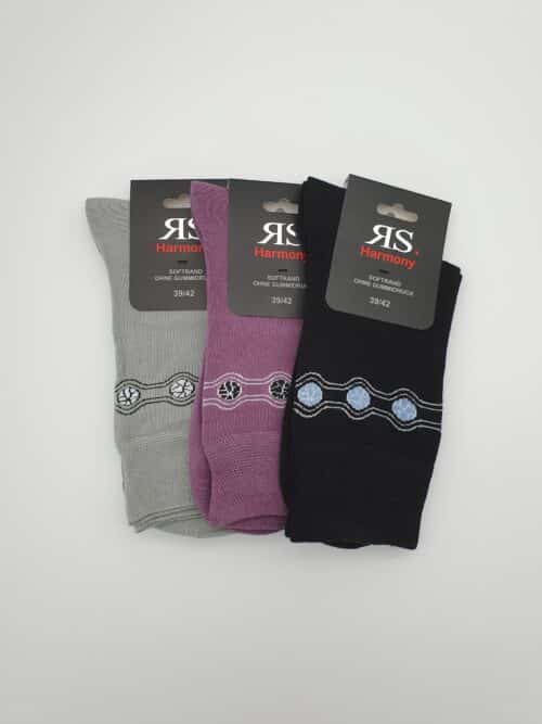 3 Paar Damen Baumwoll-Socken "Bordüre"