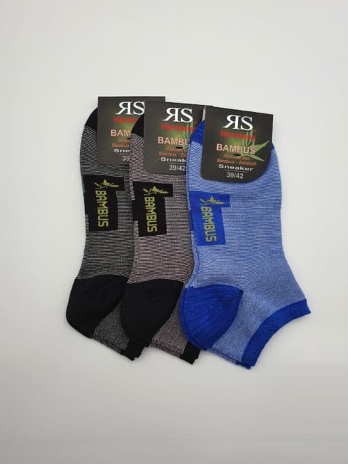 3 Paar Bambus Sneaker-Socken "Streifen"