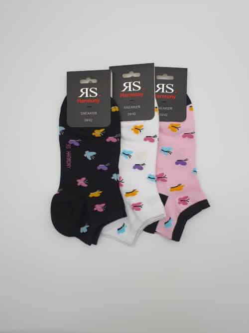 3 Paar Damen Baumwoll-Sneaker-Socken "Frühling"