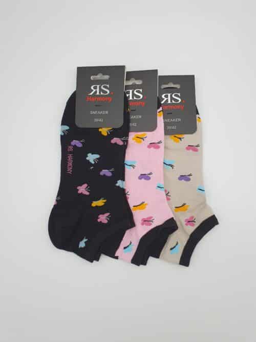 3 Paar Damen Baumwoll-Sneaker-Socken "Frühling"